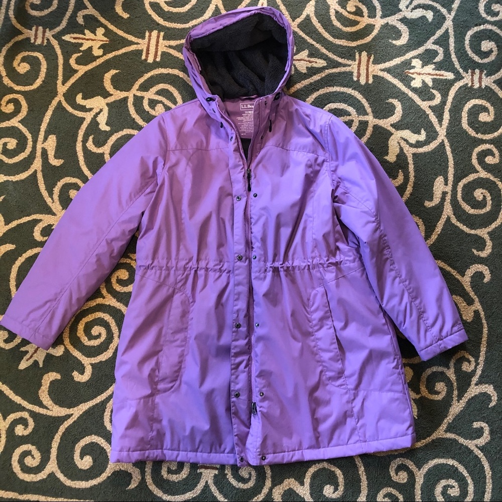 LLbean winter coat with waist cinch